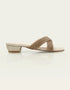 Celesta Gold Block Heels with Glitter Straps – Essence by Rubina